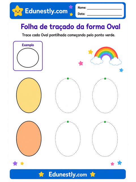 Folha de traçado da forma Oval