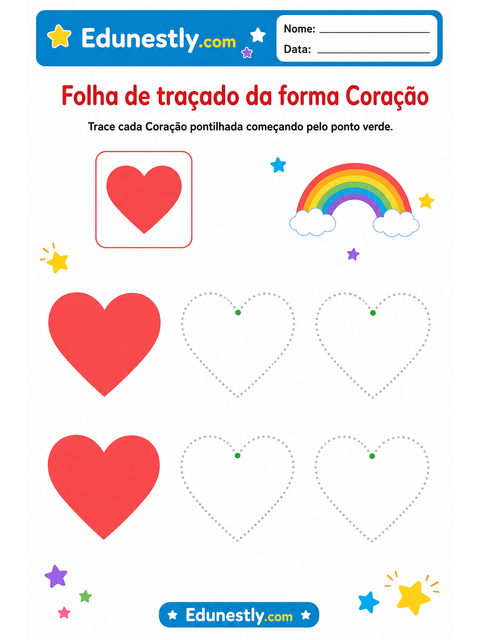Folha de traçado da forma Coração