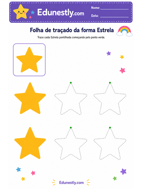 Folha de traçado da forma Estrela