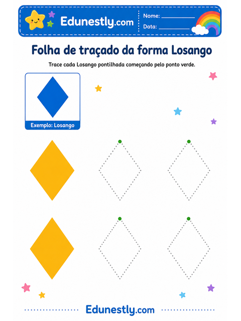 Folha de traçado da forma Losango
