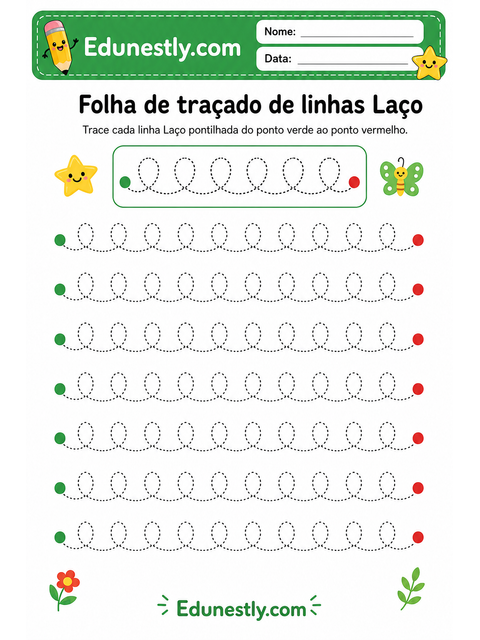 Folha de traçado de linhas Laço