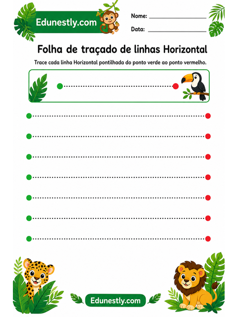 Folha de traçado de linhas Horizontal