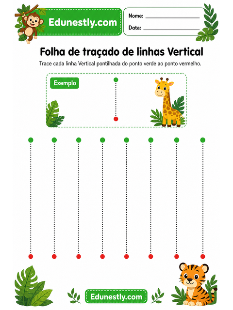 Folha de traçado de linhas Vertical