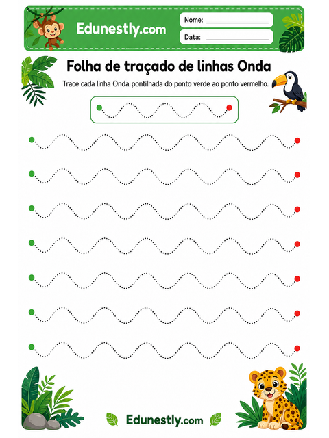 Folha de traçado de linhas Onda