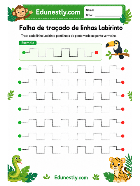Folha de traçado de linhas Labirinto