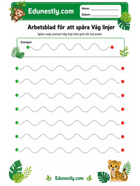 Arbetsblad för att spåra Våg linjer