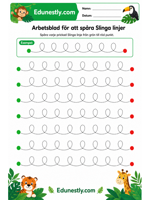 Arbetsblad för att spåra Slinga linjer