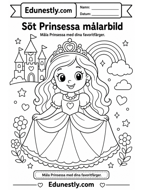 Söt Prinsessa målarbild