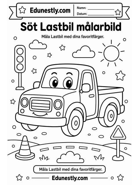 Söt Lastbil målarbild