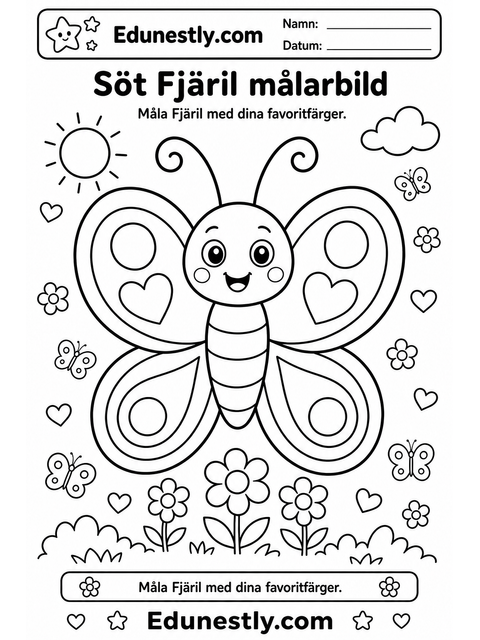 Söt Fjäril målarbild